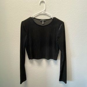 Velvet crop sweater